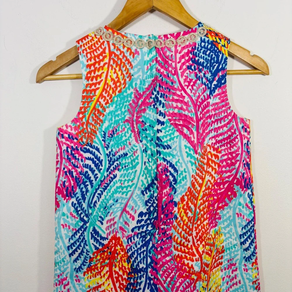 Lilly Pulitzer Little Lilly Classic Shift‎ Dress Cameo White Electric Feel 10